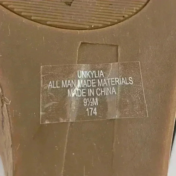 Unisa sandals 9.5 Unkylia black faux leather braided faux cork wedge platforms - Picture 9 of 14